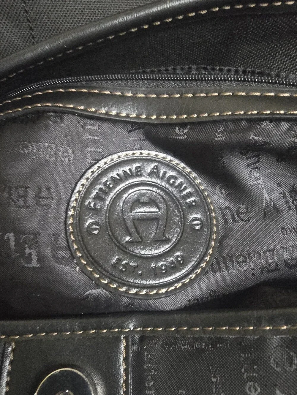 Etienne Aigner Signature Logo Tote Laptop Briefcase Office Shoulder Bag Canvas